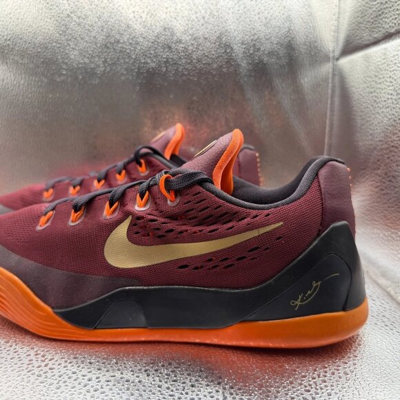 Size 7Y Nike Kobe 9 IX EM Deep Garnet GS Hyper Crimson Kids Shoes 653593-601 - Picture 8 of 11